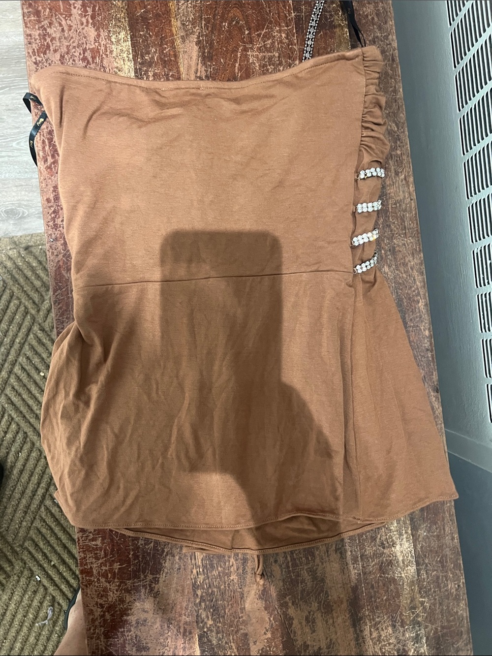 Sky Brown Rhinestone Halter Top - Picture 5 of 5